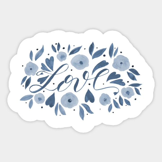 Love and flowers - grey Sticker by wackapacka